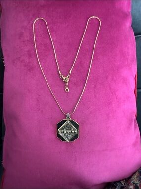 Henri Bendel Geometric Statement Black & Gold-Tone Pendant Necklace